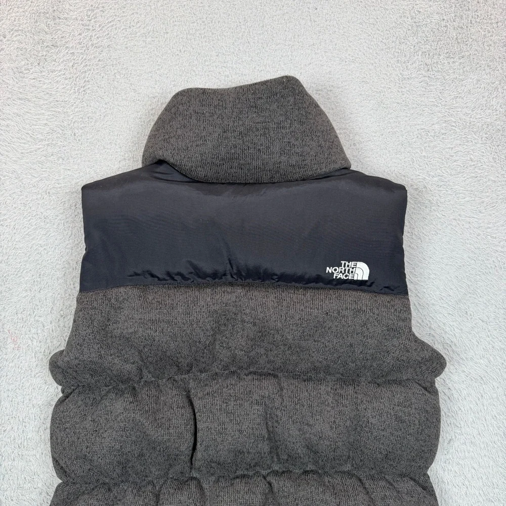 The North Face 700 Down Puffer Vest Mens Small Charcoal Grey Knit Puffer Vest